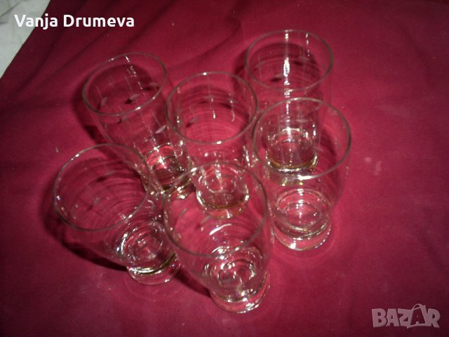 сервиз за уиски от соца от гравирано стъкло - неизползван