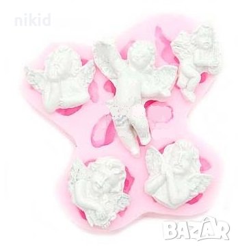 5 пози вида ангел ангелче силиконов молд форма калъп фондан шоколад гипс пита украса декор