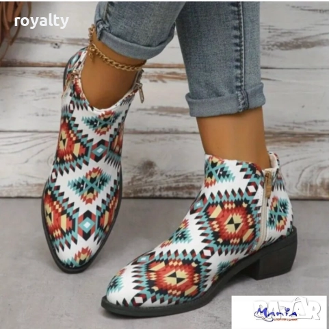 Шарени обувки с цип, снимка 2 - Дамски ежедневни обувки - 52140893