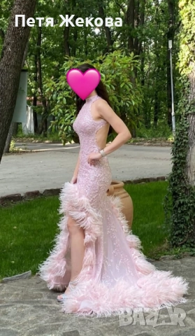 Елегантна вечерна рокля Tyra на марката RADICHEV, носена само 4 часа. Цвят розов., снимка 2 - Рокли - 52591564