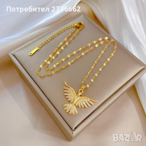 Позлатено колие " Феникс ", снимка 2 - Колиета, медальони, синджири - 51152389