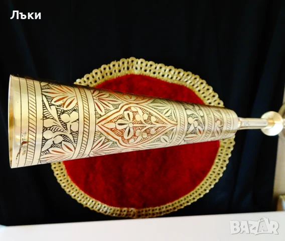 Бронзов бокал,чаша за вино 30 см.,350 мл.,клетъчен емайл. , снимка 3 - Антикварни и старинни предмети - 50689419