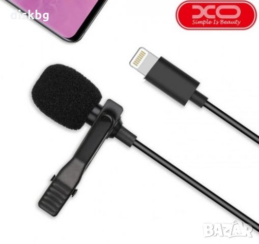 Нов микрофон за мобилен телефон с Lightning (iPhone 6/7/8...), ХО-MKF-03, тип брошка , снимка 2 - Селфи стикове, аксесоари - 33597104