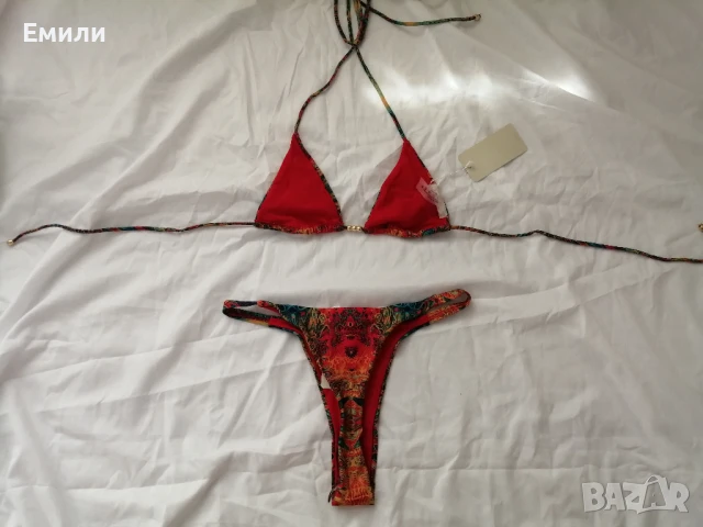 S, M, L нов комплект цветен дамски бански от две части psychedelic, снимка 15 - Бански костюми - 51076707