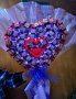 ‼️ЗАПОВЯДАЙТЕ 💜 Голям, шоколадов букет -сърце "MY LOVE" 💝🍫, снимка 1 - Подаръци за жени - 44132378