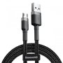 Кабел Micro USB към USB 1.5A 2m Baseus CAMKLF-CG1 - Черна оплетка Cable Micro USB - USB, снимка 1 - USB кабели - 38556269