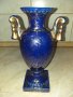 Стара синя английска ваза порцелан, снимка 3