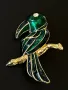 Уникална брошка папагал метал глазура Германия, снимка 9