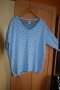 Зимна млечно синя блуза с паднало рамо и 3/4 ръкав, снимка 1 - Блузи с дълъг ръкав и пуловери - 43860952