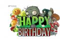 Зомбита срещу растения Plants vs Zombies Happy Birthday картонен топер украса за торта рожден ден, снимка 2