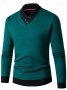 Мъжки втален пуловер с дълги ръкави, 4цвята - 023, снимка 2
