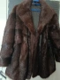 Луксозно кожено палто естествен косъм - размер L/XL, снимка 3