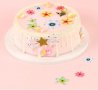 ядивни цветя вафлена хартия пъстроцветни за консумация украса на торта и мъфини, снимка 1 - Други - 33466151