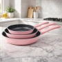 Комплект тигани Cheffinger розово с мраморно покритие – 3 части за всяка кухня - розов цвят, снимка 7