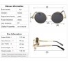 3 цвята Дизайнерски ретро метални слънчеви очила Steampunk Unisex 2023, снимка 5
