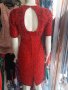 УНИКАЛНО КРАСИВА червена рокля, цялата обшита с червени перлички и синци , снимка 5