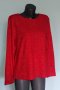 Еластична блуза от червена дантела / голям размер , снимка 1 - Блузи с дълъг ръкав и пуловери - 26744245