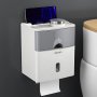 Водоустойчива пластмасова поставка за тоалетна хартия без пробиване, снимка 4