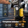 Мощен CaRSun 12V компресор за гуми – запалка, LED, защита от пренапомпване, снимка 1