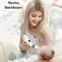 Аспиратор за нос,за бебета и деца,5 степени на засмукване,USB зареждане,3 силикглави,музика, Бял, снимка 3