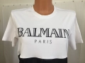 Л / ХЛ Оригинална Balmain Дамска Туника Тениска Бяла Черна Еластичен памук, снимка 10