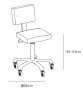 Козметичен стол - табуретка за педикюр Gordon W XS- бяла/черна 34/41 см, снимка 3