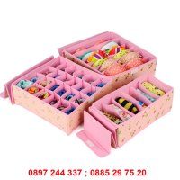 Розови органайзери за бельо с капаци - комплет от 3 броя  код 2550, снимка 5 - Други стоки за дома - 28267853