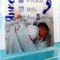 Бебешка визитка със снимка, акрилен плексиглас, снимка 6 - Ръчно изработени сувенири - 31956509