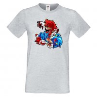 Мъжка тениска Mario Zombie VS Sonic Zombie Игра,Изненада,Подарък,Празник,Повод, снимка 11 - Тениски - 37238486