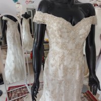 бюджетна булчинска рокля от луксозна дантела, снимка 4 - Сватбени рокли - 37339222