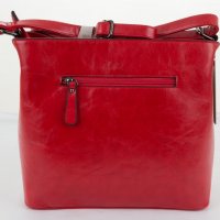 Червена дамска чанта за рамо марка Ines Delaure, снимка 2 - Чанти - 32920818