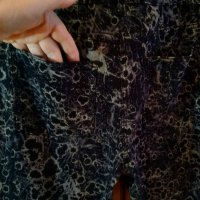 Черен прав еластичен панталон с бежови шарки "Gina",M/L, снимка 4 - Панталони - 40472328