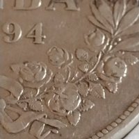 Сребърна монета 5 лева 1894г. Княжество България Княз Фердинанд първи 43043, снимка 5 - Нумизматика и бонистика - 43951025