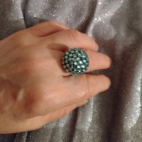 Искрящ син пръстен 💥, снимка 10 - Пръстени - 32713256