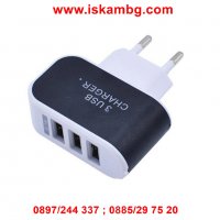 Троен USB разклонител за 220V - код 1984, снимка 2 - Друга електроника - 26900484