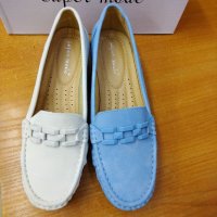 Дамски мокасини м. 9554 бяли и сини, снимка 2 - Дамски ежедневни обувки - 40112453