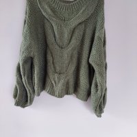 Плетен пуловер one size , снимка 1 - Блузи с дълъг ръкав и пуловери - 43437848