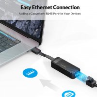 ORICO Ethernet адаптер USB 2.0 към мрежа RJ45 LAN 100 Mbps, снимка 2 - Мрежови адаптери - 35164757