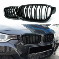 Решетки Бъбреци за БМВ BMW 3 серия F30 F31 2012-2017 Черен Гланц Двойни, снимка 1 - Аксесоари и консумативи - 32950774