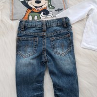 Лот дънки блузи и шапка за бебе 0-3 месеца, снимка 7 - Комплекти за бебе - 32294138