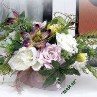 Екзотична икебана с рози и пасифлора, снимка 3 - Подаръци за рожден ден - 37166084