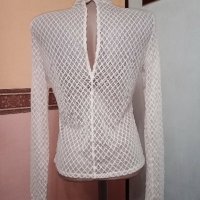 Красива Тюлена Блуза с лъскави камъчета. Код 2157, снимка 5 - Блузи с дълъг ръкав и пуловери - 44069432