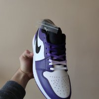 Нови Nike Air Jordan 1 Low Purple , снимка 7 - Маратонки - 36807266