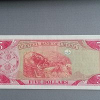 Банкнота - Либерия - 5 долара UNC | 2011г., снимка 2 - Нумизматика и бонистика - 43143714