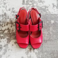 Модерни дамски сандали в червен цвят. Промо цена само 69.00 лева. , снимка 3 - Сандали - 33666977