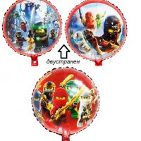 Лего Нинджаго Ninjago кръгъл фолиев фолио балон хелий газ или обикновен, снимка 1 - Други - 37802044