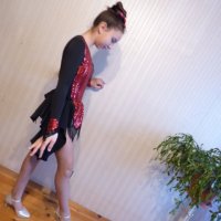 рокля за спортни танци комбинация между червено и черно, снимка 6 - Детски рокли и поли - 35098812