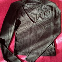 Черна рипс блуза, снимка 3 - Блузи с дълъг ръкав и пуловери - 43293629