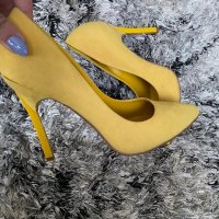 НАМАЛЕНИ Елегантни обувки в жълто, снимка 6 - Дамски обувки на ток - 28502131