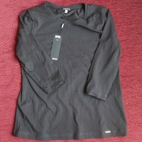 Черна блуза Kensol, снимка 1 - Блузи с дълъг ръкав и пуловери - 43878948